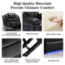 Home Theater Seating Manual Recliner Chair With Center Console And Led Light Strip For Living Room by HouseOfZazla