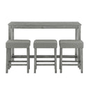 59 Inch Bar Table, Dining Table, Sofa Table with Power Outlet, 3 Upholstered Stools, 4 Piece Bar Table and Chair Set for Living Room, Dining Room, Kitchen by Montret