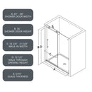 4876 Brushed Nickel Frameless Shower Door with Soft Closing by HouseOfZazla