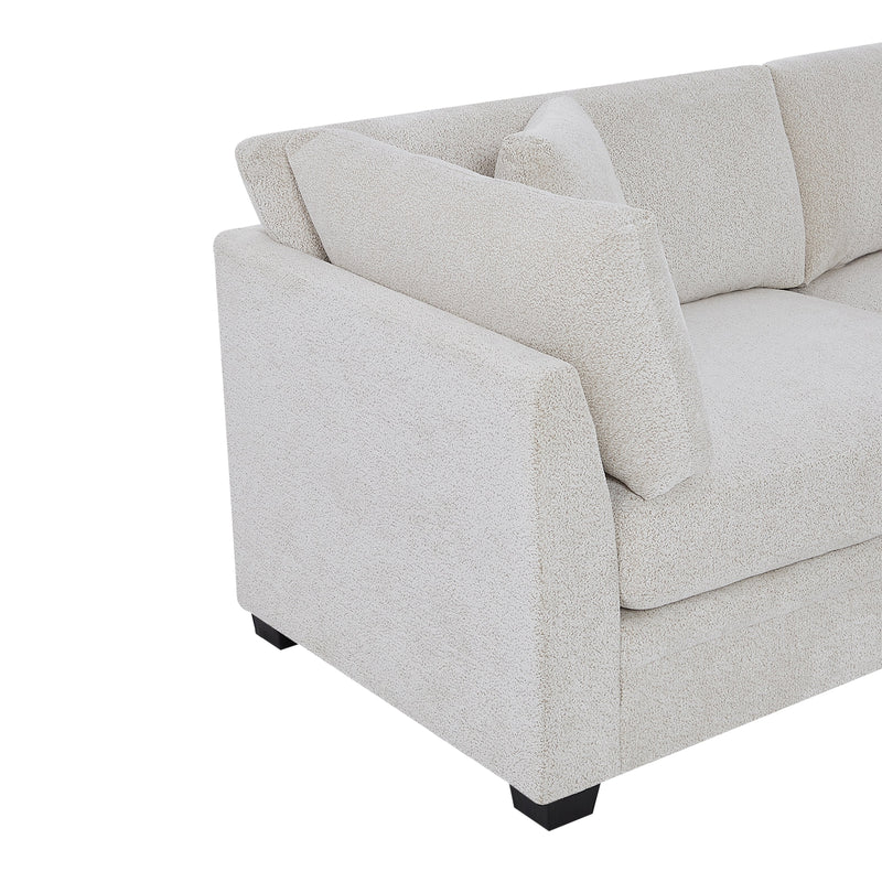 83.5" Modern Flared Arms Sofa (Beige), photo 8 of 10