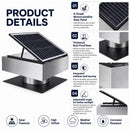 12" Stainless Steel Solar Roof Vent Fan, 40W Tilt Adjustable Solar Panel by HouseOfZazla
