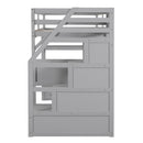 Loft Bed With Desk, Shelves, 2 Drawers, Storage Staircase by HouseOfZazla