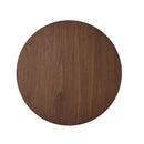 Round Counter Height Dining Table With Thick Rubberwood Legs And Support Beams - Walnut