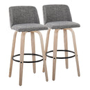 Toriano - Mid-Century Modern Fixed Height BarStool With Round Footrest (Set of 2) by HouseOfZazla