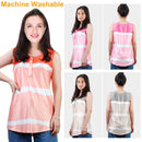 Women Tie-dye Sleeveless Tank Tops Summer Loose T Shirts Tops Button Down Shirts Vest Blouse Plus Size