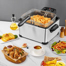 Electric Deep Fryer 5.3QT/21-Cup Stainless Steel 1700W with Triple Basket by LJGDeals