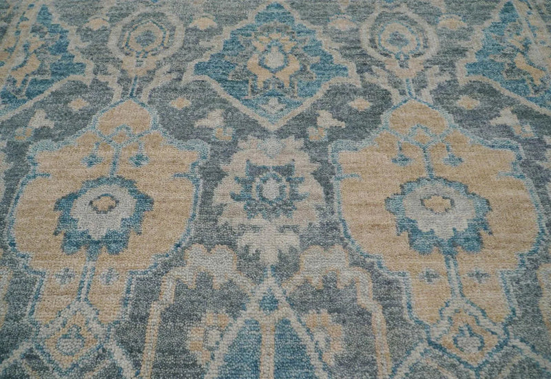 7' 11''x9' 9'' Hand Knotted LoomBloom Muted Turkish Oushak 100% Wool Transitional Oriental Area Rug Beige, Tan Color