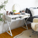 Modern Computer Desk Makeup Vanity Table with 2 Storage Compartments by LJGDeals