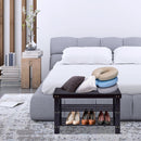 3 Tier Bamboo Bench Storage Shoe Shelf-Natural by LJGDeals