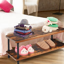 Industrial Vintage Coffee Table with 2-Tier Storage Shelf by LJGDeals