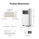 8000 BTU 3-in-1 Portable Air Conditioner with Remote Control-White by LJGDeals