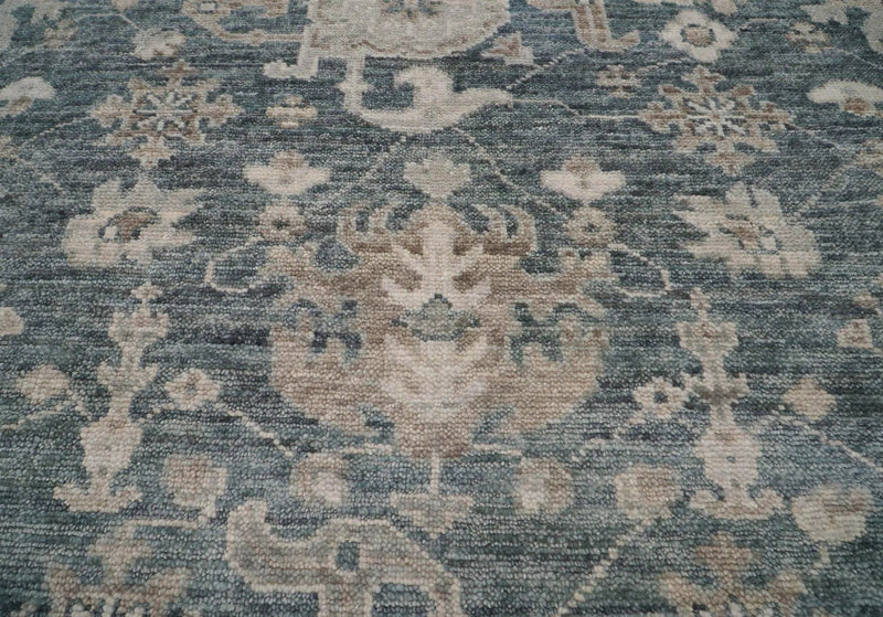 7' 11''x9' 8'' Slate, Gray Hand Knotted LoomBloom Muted Turkish Oushak  100% Wool Transitional Oriental Area Rug