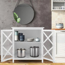 Freestanding Kitchen Buffet Cabinet with Glass Doors and Adjustable Shelf by LJGDeals