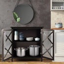 Freestanding Kitchen Buffet Cabinet with Glass Doors and Adjustable Shelf by LJGDeals