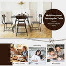 43 x 27.5 Inch Industrial Style Dining Table with Adjustable Feet-Rustic Brown by LJGDeals