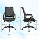 Modern Breathable Mesh Chair with Curved Backrest and Armrest-Black by LJGDeals