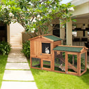 58 Inch Weatherproof Wooden Rabbit Hutch-Brown by LJGDeals