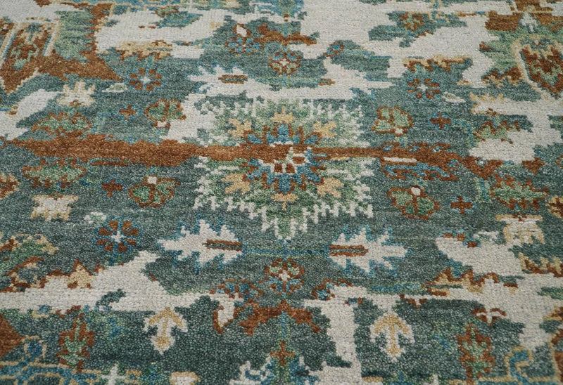 7' 10''x10' 1'' Hand Knotted LoomBloom Muted Turkish Oushak 100% Wool Transitional Oriental Area Rug Beige, Rust Color
