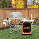 Foldable Outdoor BBQ Portable Grilling Table With Windscreen Bag by LJGDeals