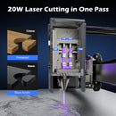 L8 Laser Engraver Machine, 20W/40W Power, 40000mm/min High Speed All-in-one, Air Assist, Lightburn Camera