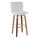 Henry - Contemporary Fixed Height Barstool With Swivel With Round Footrest (Set of 2) by HouseOfZazla