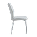 6 light gray dining chairs. Modern chairs from the Middle Ages. Made of PU material cushion and silver metal legs. Suitable for restaurants and living rooms