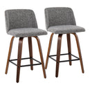 Toriano - Mid Century Modern Fixed Height Counter Stool & Square Footrest (Set of 2) by Unique Piece Furniture