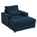 Modern Style Armchair Chaise Lounge Sofa Couch With Movable Storage Ottoman, USB Ports, Cup Holders, Phone Holder, Side Pockets by HouseOfZazla