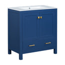 Bathroom Vanity With Single Sink, Combo Cabinet Undermount Sink, Bathroom Storage Cabinet With Two Doors And A Drawer, Soft Closing, Multifunctional Storage, Solid Wood Frame by HouseOfZazla