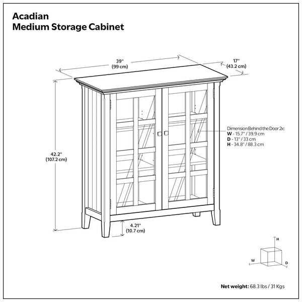 Acadian - Medium Storage Cabinet - Natural Aged Brown, photo 2 of 6
