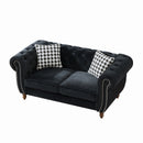 Chesterfield 3 And 2 Seater Upholstery Sofa With Roll Armrest & Nailhead Fabric Couch by HouseOfZazla