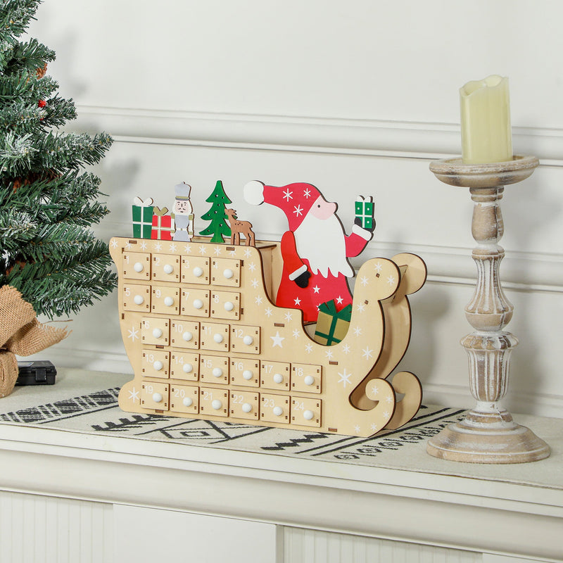 HOMCOM Christmas Advent Calendar with 24 Countdown Drawers, photo 9 of 10