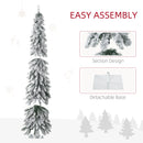 HOMCOM 6Ft Tall Prelit Pencil Artificial Christmas Tree
