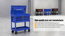 3 Drawers Multifunctional Tool Cart with Wheels and Steel Top - Blue & Black by HouseOfZazla