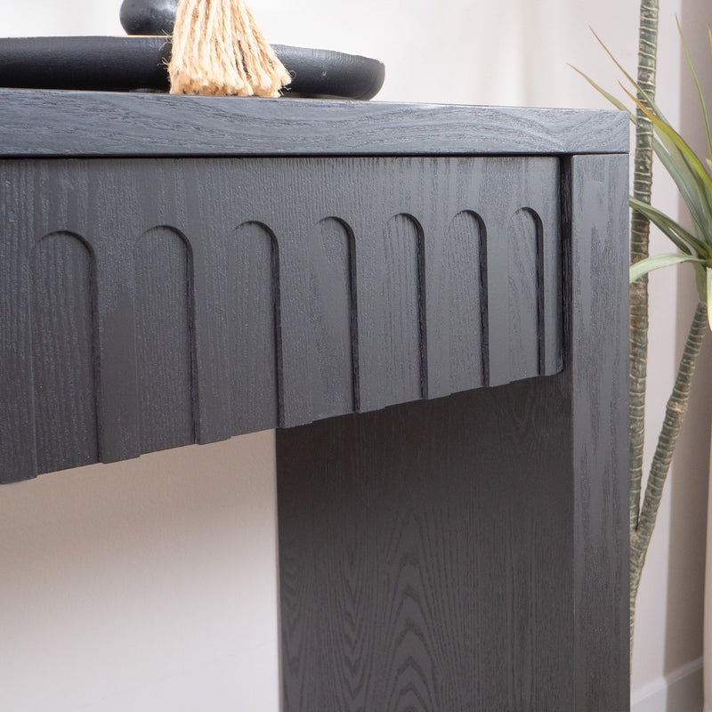 Modern Black Console Table with 4 Drawers – 59.2" Entryway Table with Storage, photo 10 of 12