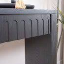 Modern Black Console Table with 4 Drawers – 59.2" Entryway Table with Storage