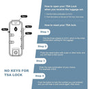 3 Piece Luggage Sets ABS Lightweight Suitcase with Two Hooks, Spinner Wheels, TSA Lock, (20/24/28) Blue