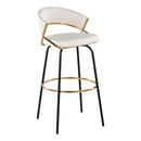 Jie - Fixed Height Contemporary Barstool With Swivel Round Footrest (Set of 2) by HouseOfZazla