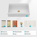 Workstation Single Bowl, Apron Front Kitchen Sink - White by HouseOfZazla
