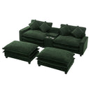 Sectional Sofa Upholstered Sofa With Two Removable Ottoman, Two USB Ports, Two Cup Holders And Large Storage Box For Living Room by HouseOfZazla