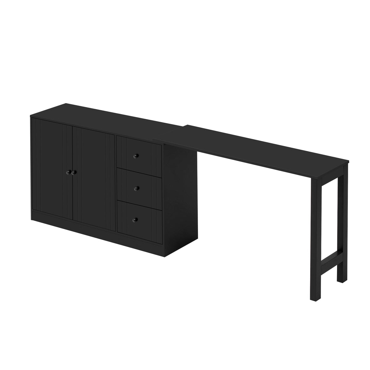 U Style 89.7'' Wooden Sideboard with Extendable Table, photo 9 of 10