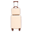 14'/20' 2-Piece Beige ABS Spinner Wheel Luggage Set