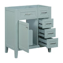 30" Bathroom Vanity without Sink, Cabinet Base Only, Bathroom Cabinet with Drawers, Solid Frame and MDF Board, Green