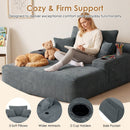 Convertible Chaise Lounge Sleeper Sofa with Cup Holders & Pillows
