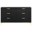 Lexie - 6 Drawer Rectangular Dresser - Black