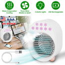 4 In 1 Portable Mini Desktop Air Conditioner Fan Water Mist Cooling Fan USB Rechargeable Humidifier Fan Evaporative Air Cooler 3 Wind Modes Colorful L