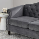 3-seater + 3-seater Combination sofa.Grey Velvet W834S00064