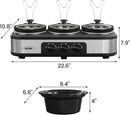 Triple Slow Cooker & Food Warmer, 3×1.5 QT Buffet Style