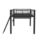 Modern Gaming Mid Loft Bed With Desk And LED Lights by HouseOfZazla