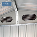 Outdoor Storage Shed, Metal Garden Shed Backyard Utility Tool House Building With 2 Doors And 4 Vents For Car, Truck, Bike, Garbage Can, Tool, Lawnmower by HouseOfZazla